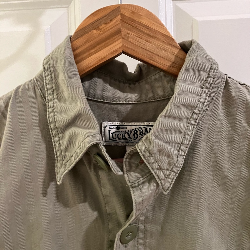 Lucky Brand Khaki Short Sleeve Button-Up Dress - Picture 5 of 5